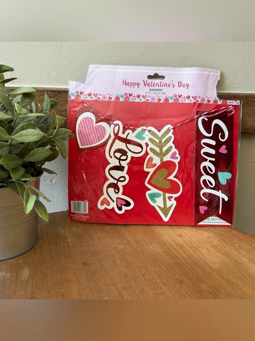 Hobby Lobby Valentine's Day Red, Pink, Gold, White Banner